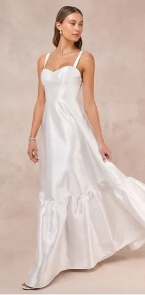 LULU's Bridal Wedding Shower Rehearsal Dinner Reception Bustier Maxi Dress thumbnail 1