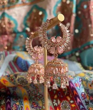 Pink Rose Gold Earrings thumbnail 1