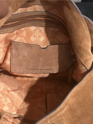 Lucky Brand Suede Shoulder Bag in Camel Brown thumbnail 5