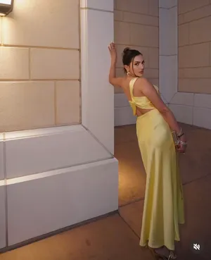Zara maxi dress satin effect formal wedding asymmetrical lemon yellow wedding thumbnail 8