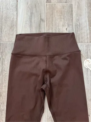 Vuori Brand New Women’s Inversion Ribbed Legging In Java Medium thumbnail 6