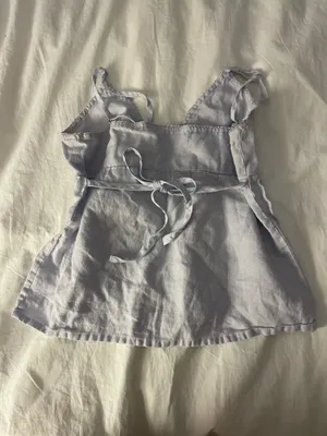Brandy Melville Top Blue Linen thumbnail 3