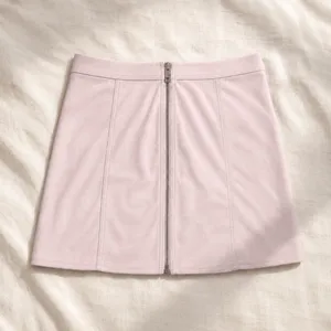 Forever 21 Baby Pink Zip-Front Faux Suede Mini Skirt Coquette L thumbnail 5
