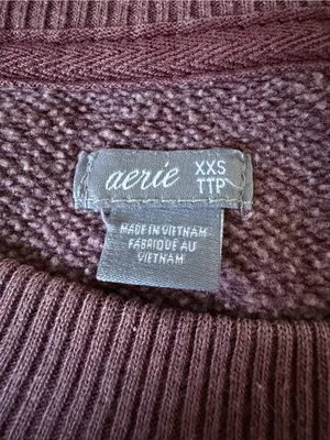Aerie Oversized Crewneck Sweatshirt Plum Purple Size XXS thumbnail 2