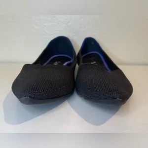 Rothy's Women’s Pointed Knit Flats in Black with‎ Blue Trim Shoes Size 7.5 thumbnail 5
