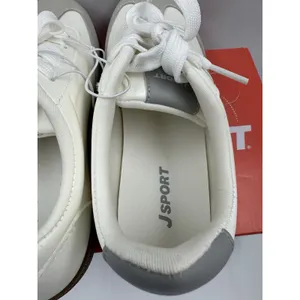 New J Sport Cecily Women’s Sneaker Suede White/Grey Low Top Shoes Size 7 US thumbnail 7