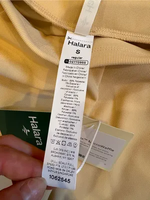 NWT Halara Flex MicroWaffle Wide Leg Cropped Pants Yellow Small Athleisure thumbnail 3