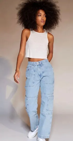 urban outfitters cargo jeans 24” thumbnail 1