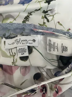 White Pink Floral Satin Lace Cami Top Small Romantic Cottagecore Sleepwear thumbnail 6