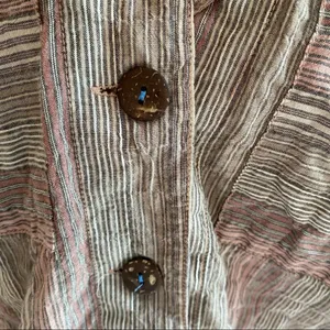 🌻Free People🌻 High Tide Pink Sands Striped Button Down Long Sleeve Shirt thumbnail 4