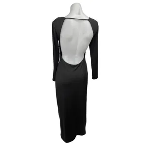 Princess Polly Black Sweetheart Neck Long Sleeve Backless Midi Bodycon Dress 6 thumbnail 2