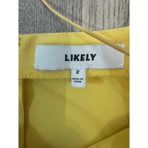 Likely‎ Banks Flounced Hem Slip Dress in Snapdragon yellow Size 2 thumbnail 4