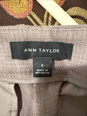 Ann Taylor Taupe Wide-Leg Cropped Pants with Belt thumbnail 6
