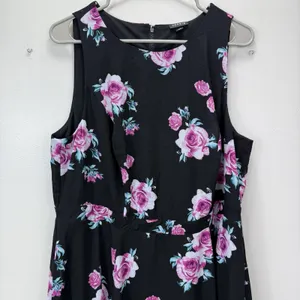 Torrid Black Pink Floral Georgette Sleeveless‎ Maxi Dress Size 16 thumbnail 6