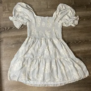 Madewell Silk Lucie Smocked‎ Mini Dress in Moody Blooms Size XL Women's thumbnail 7