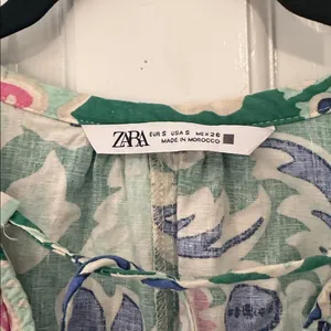 Zara Multicolor Floral Long‎ Sleeve Dress size S EUC thumbnail 3