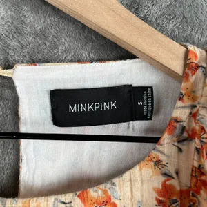 MINKPINK Zahari Summer Dress Women’s S Orange Mini Ruffle Floral Bohemian Beach thumbnail 5