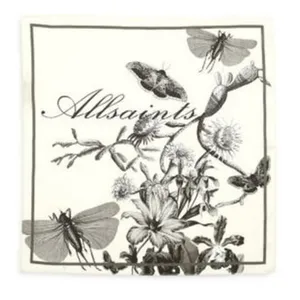 Brand New AllSaints Sanibal Placement Bandana 100% Silk Chalk White thumbnail 2