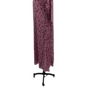 Roller Rabbit Pink Floral Cotton Maxi Dress Button‎ Front 3/4 Sleeve Size XS thumbnail 6