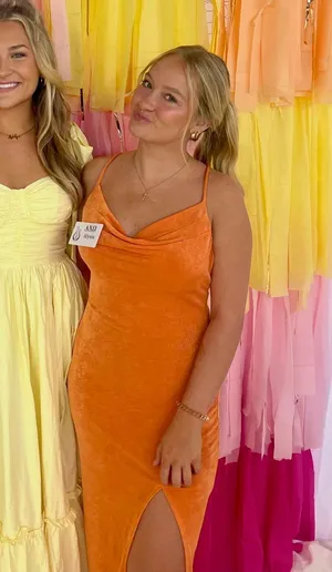 Boutique Orange Formal Dress thumbnail 2