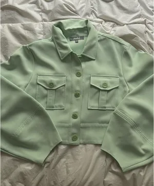 Marled Reunited Clothing Lime Green Button Up Jacket thumbnail 1