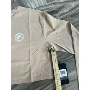 Alphalete Women’s Dynasty Long Sleeve Crop Tee - Taupe , Size Medium thumbnail 3