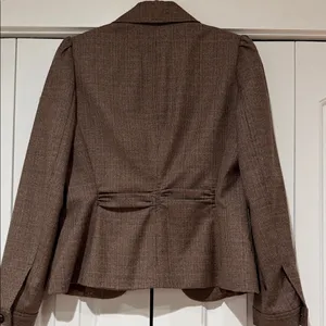 Banana Republic Women's brown plaid wool‎ blend Blazer size 2 thumbnail 7