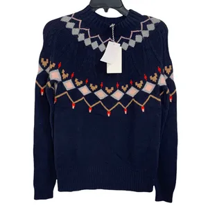1901 navy point fairisle crew neck sweater size S NWT $69‎ thumbnail 2