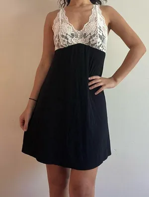black lace y2k slip dress thumbnail 1