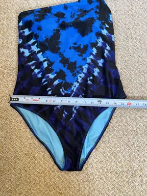 Aerie One Shoulder Blue Full Coverage swimsuit size medium thumbnail 7