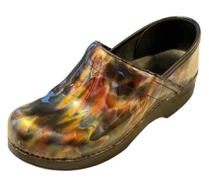 Dansko Professional Clogs Womens 39 Multi Color Iridescent Patent Leather Shoes thumbnail 1