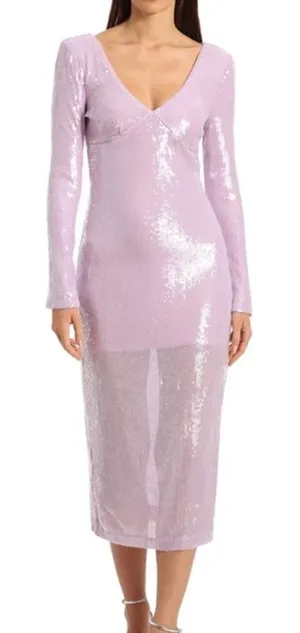 Avec‎ Les Filles - Purple Sequined Bodycon Midi Dress thumbnail 1
