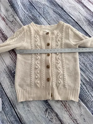 Vintage Y2K Aerie Cream Cable-Knit Button Wool Blend Cardigan Sweater thumbnail 8