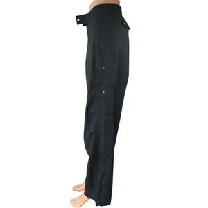 Oak + Fort Womens Black High Waist Wide Leg Windbreaker Palazzo Trousers Pants 2 thumbnail 2