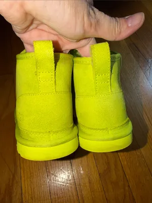 UGG Bright Yellow Suede Lace-Up Ankle Boots thumbnail 5