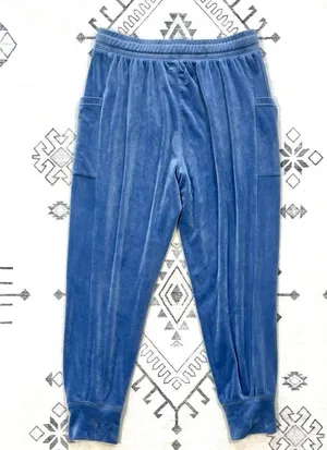 Aerie Offline Blue After Party Velour Joggers Large thumbnail 9
