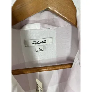 Madewell Bedtime Pajama Top Small S Lilac Plaid thumbnail 2