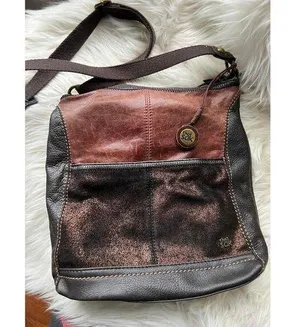 Stylish The Sak Leather Crossbody Bag - Brown and Bronze thumbnail 1