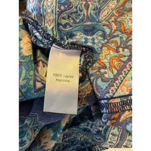 Maurice's Blue Floral fairy whimsi Boho Rayon Sleeveless mini Dress Small resort beach y2k thumbnail 4