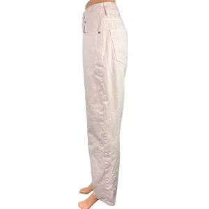 H&M Light Pink Straight Leg High Waist Stretch Ankle Boyfriend Denim Jeans Sz 8 thumbnail 2