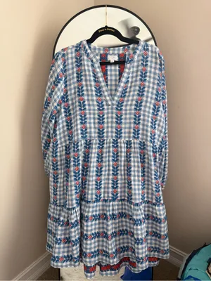 Mud Pie Blue and White Gingham Eliza Yarn Dye Dress thumbnail 2