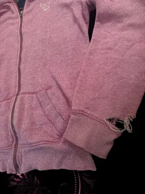 American Eagle Light Pink Zip-Up Hoodie Long Sleeve Lightweight Women’s Small thumbnail 4