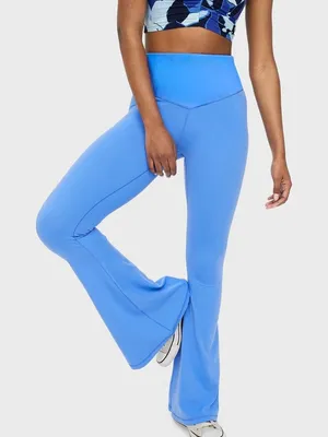Aerie Offline Real Me Xtra High Waisted Flare Leggings in Blue thumbnail 1