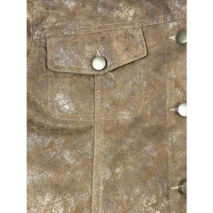 BAMBOO TRADERS Faux Leather acket size Petite Medium Brown thumbnail 3