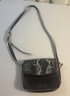 Vera‎ Bradley Twice As Nice Crossbody Bag Black Python Flap Faux Leather Purse thumbnail 1