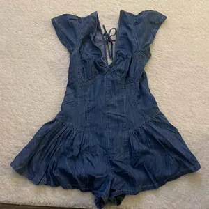 NWT Free People Mia Denim Blue Playsuit. Size Medium thumbnail 5