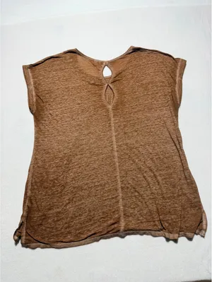 OZEO Women’s L Country Music & Cowboys Brown Graphic Tee Keyhole Back thumbnail 7