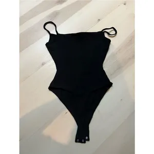 Naked Wardrobe NEW Women Black Spaghetti Strap Ribbed Knit Bodysuit thumbnail 8