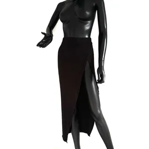 High Waist Maxi Skirt High Rise Split Skirt Beach Cover Up Casual Skirt Stretchy thumbnail 3