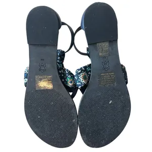 Tory Burch‎ Miller Scarf Sandals Navy Floral Ankle Strap 8 thumbnail 9